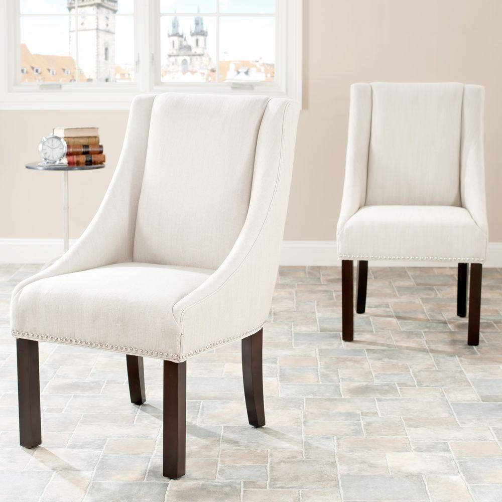 Set of 2 - Morris Linen Dining Chairs, Beige (#863)