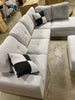 Beverly Fine Andes Furniture with Faux Leather Microfiber Sofa Set with Ottoman, Wood, Light Gray CA440