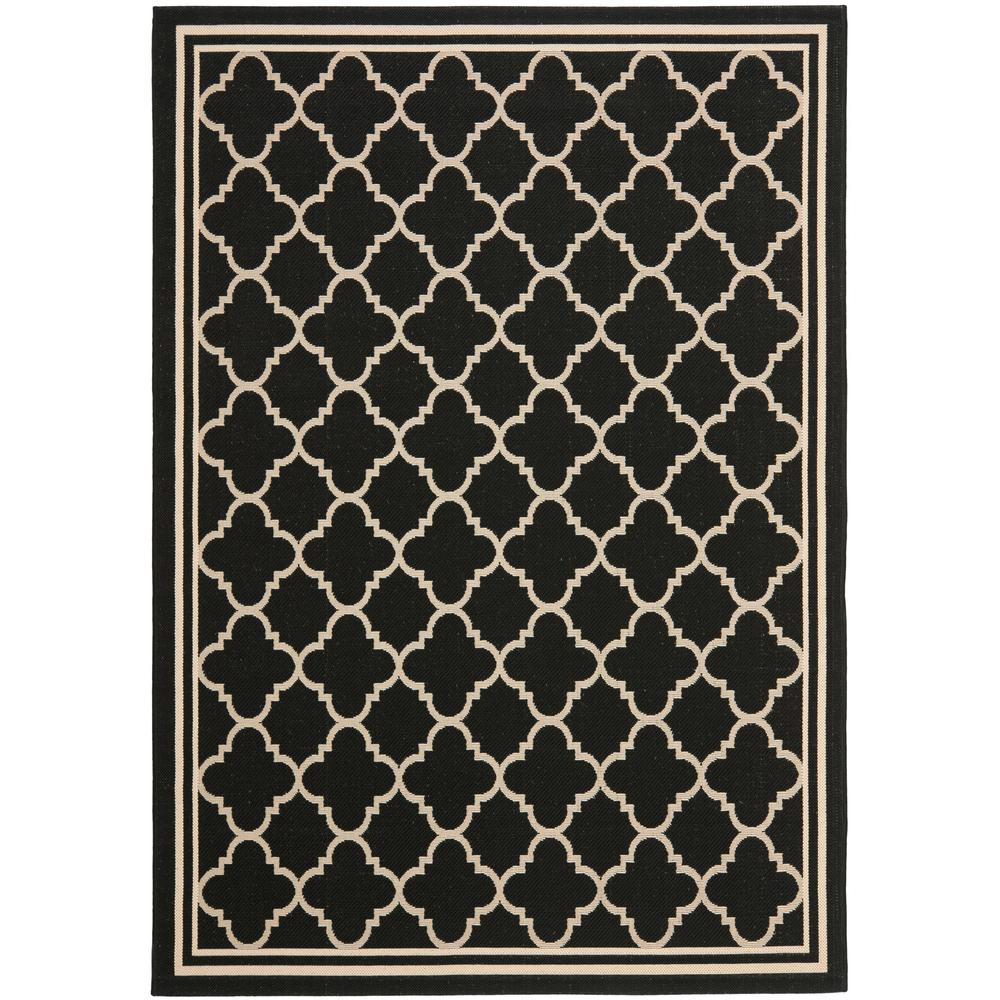 Courtyard Black/Beige 5' x 8' Indoor/Outdoor Area Rug #150R