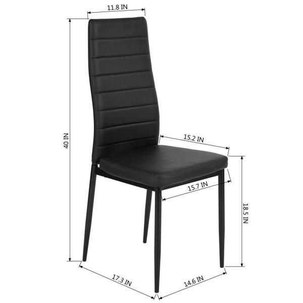 Ann Black High Backrest Upholstered Dining Chairs (Set of 4) #HA191