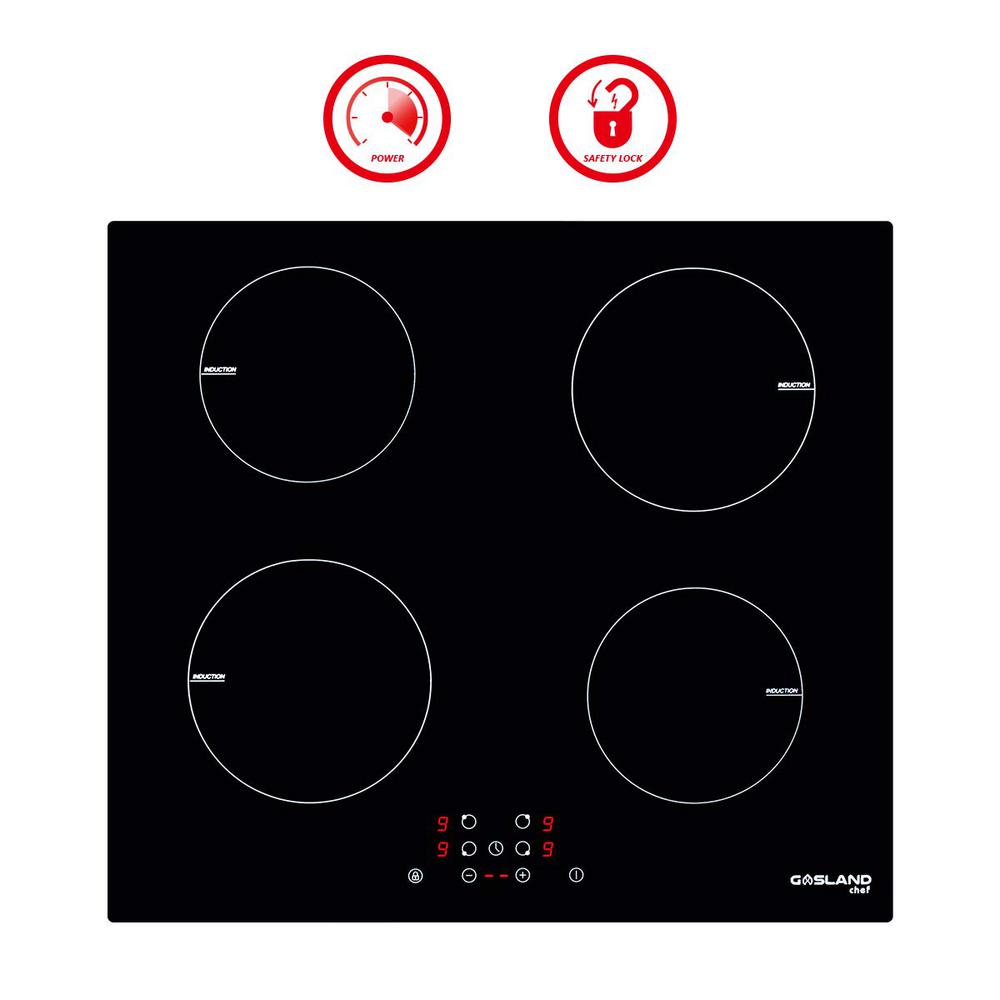 24 in. Vitro Ceramic Surface Built-in Modular Electric Induction Cooktop in Black, 4-Elements K7084