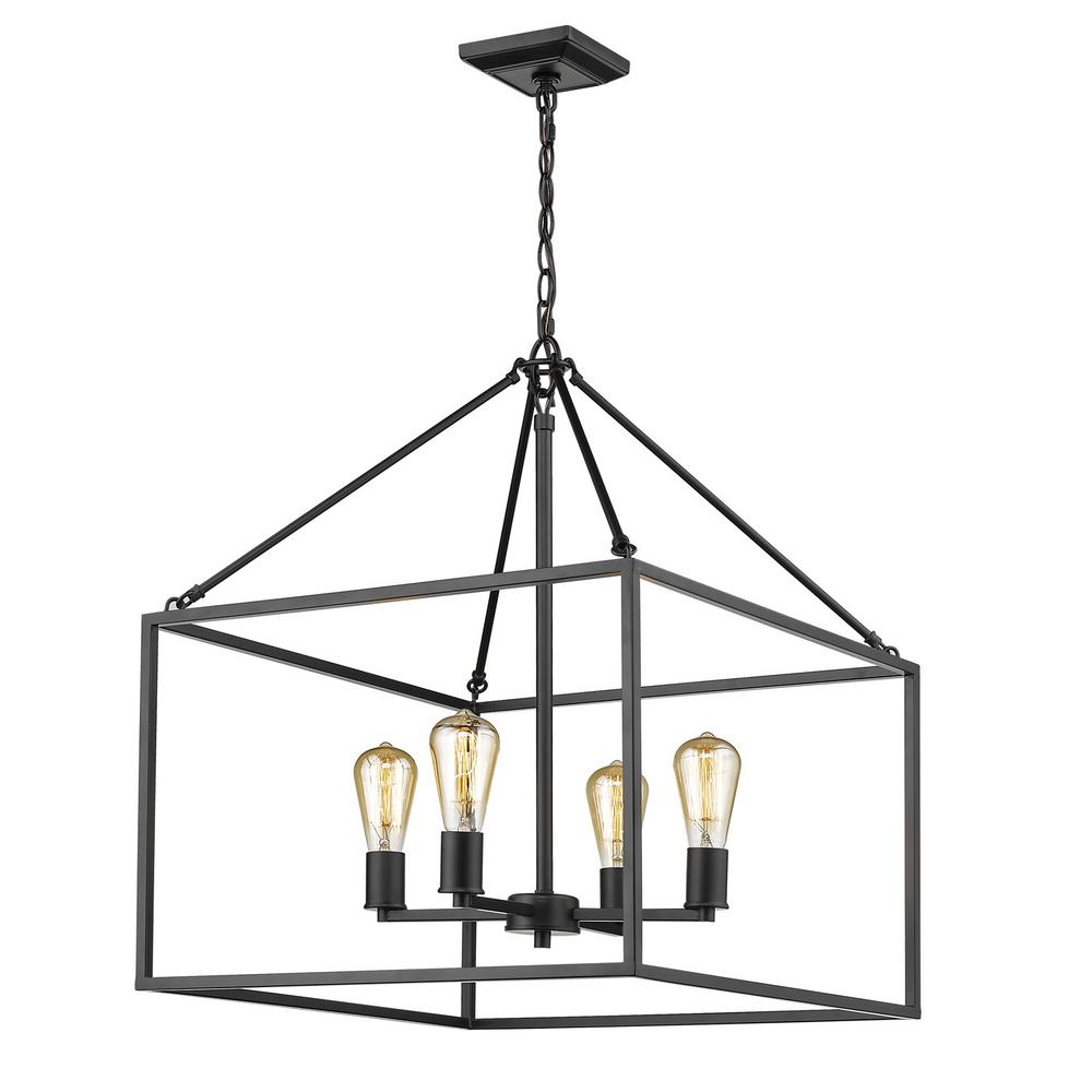 Wesson 4-Light Chandelier, Black (#K3660)