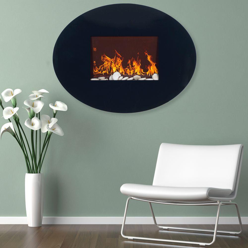 34" Wall Mounted Oval Electric Fireplace (#K2508)