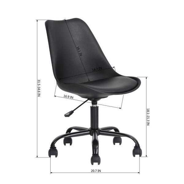 Blokhus Black Pu Cushion Ergonomic Office Desk Chair K6835