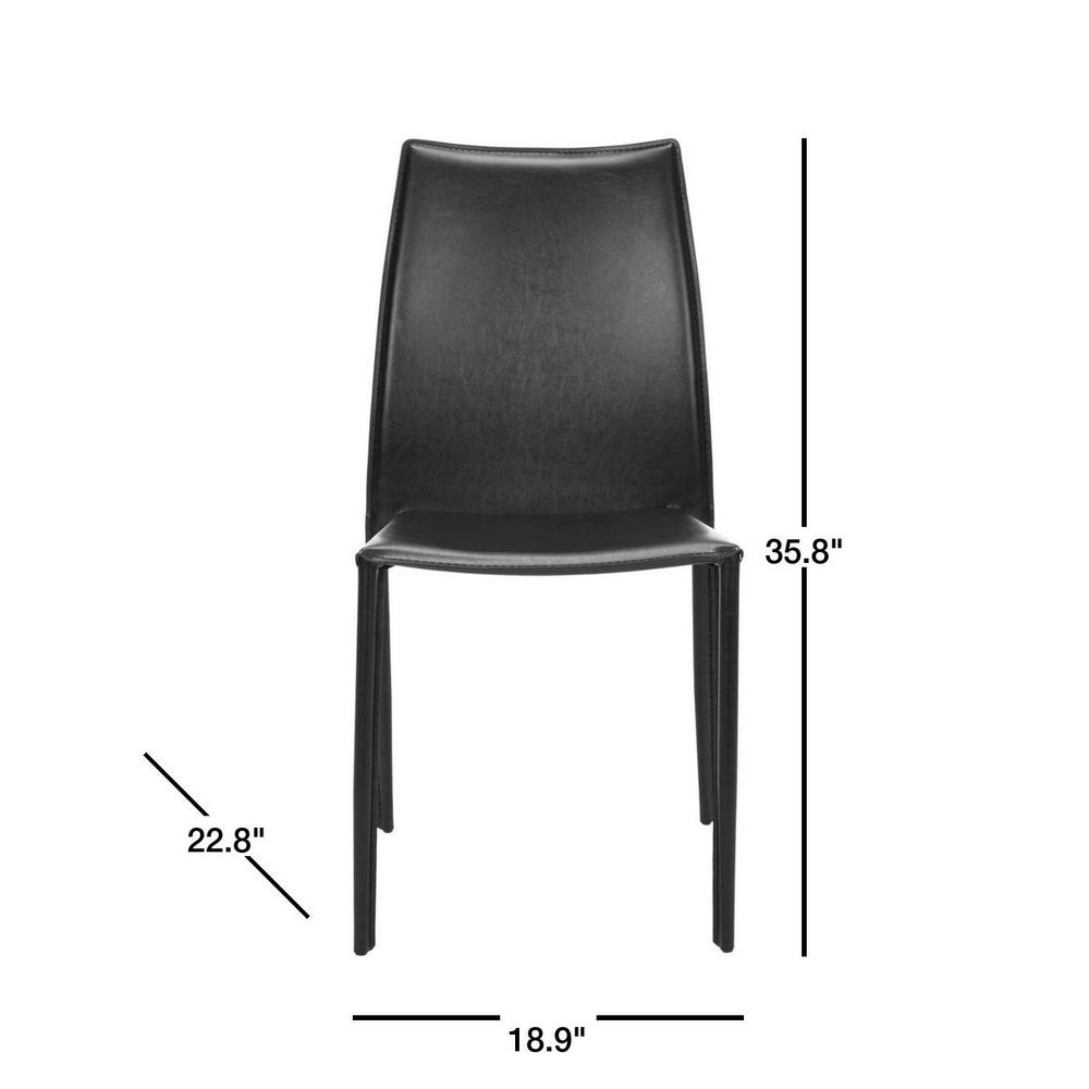 Korbin Black Bonded Leather Side Chair (Set of 2) 7433