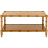 Brown Lacquered Bamboo Coffee Table