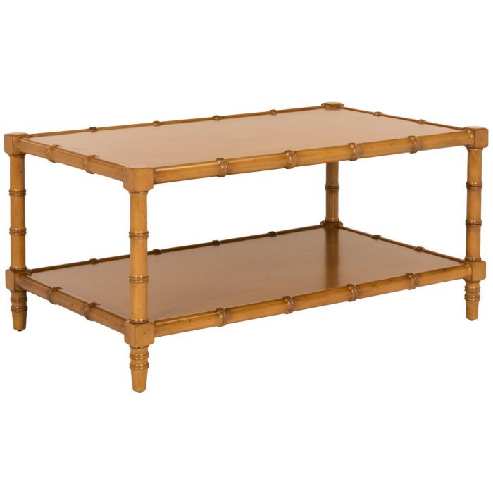 Brown Lacquered Bamboo Coffee Table