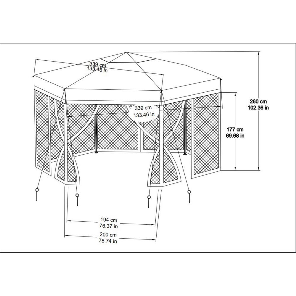 Wister Tan and Brown Steel Gazebo LX4697