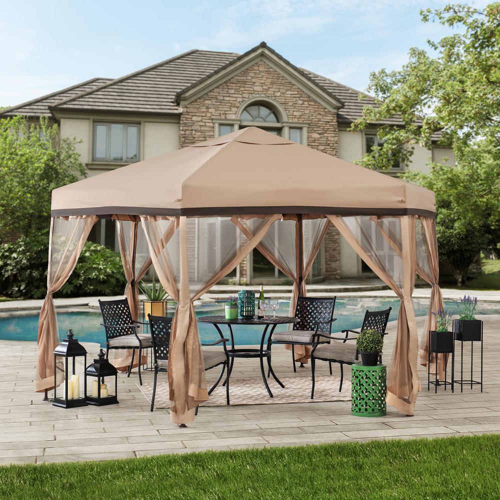 Wister Tan and Brown Steel Gazebo LX4697