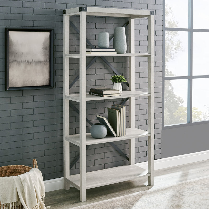 64" metal x bookcase Dr147