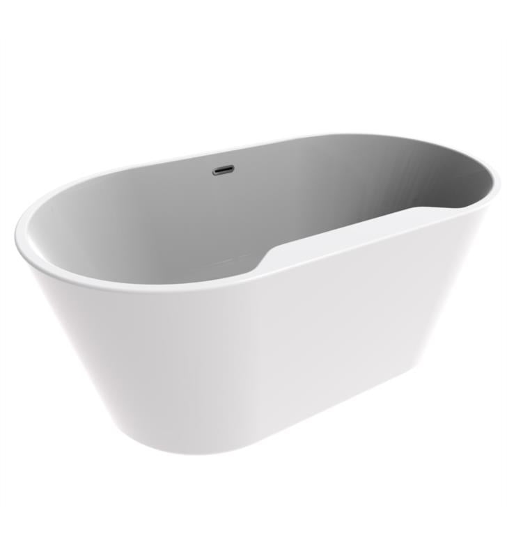 A & E Bath Acrylic Freestanding Oval Soaker Bathtub