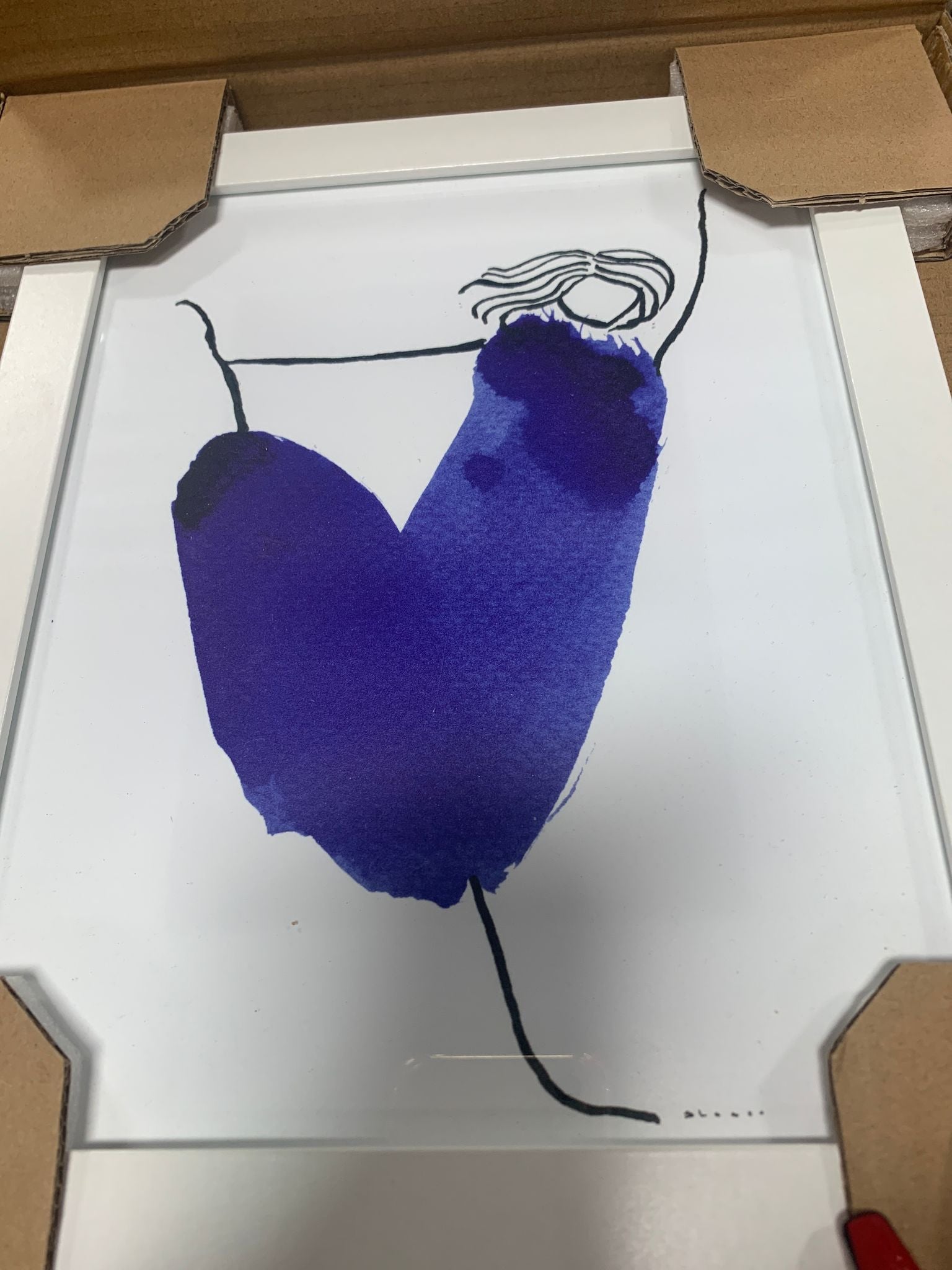 10" H x 24" W x 1.75" D Figures In Blue - 3 Piece Print VB317
