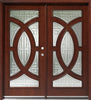 Solid Wood Mahogany 30'' Circular Exterior Double Door Unit