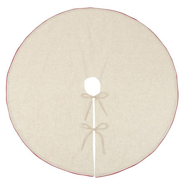 72 In. Round Toscana Tree Skirt with Red Piping
