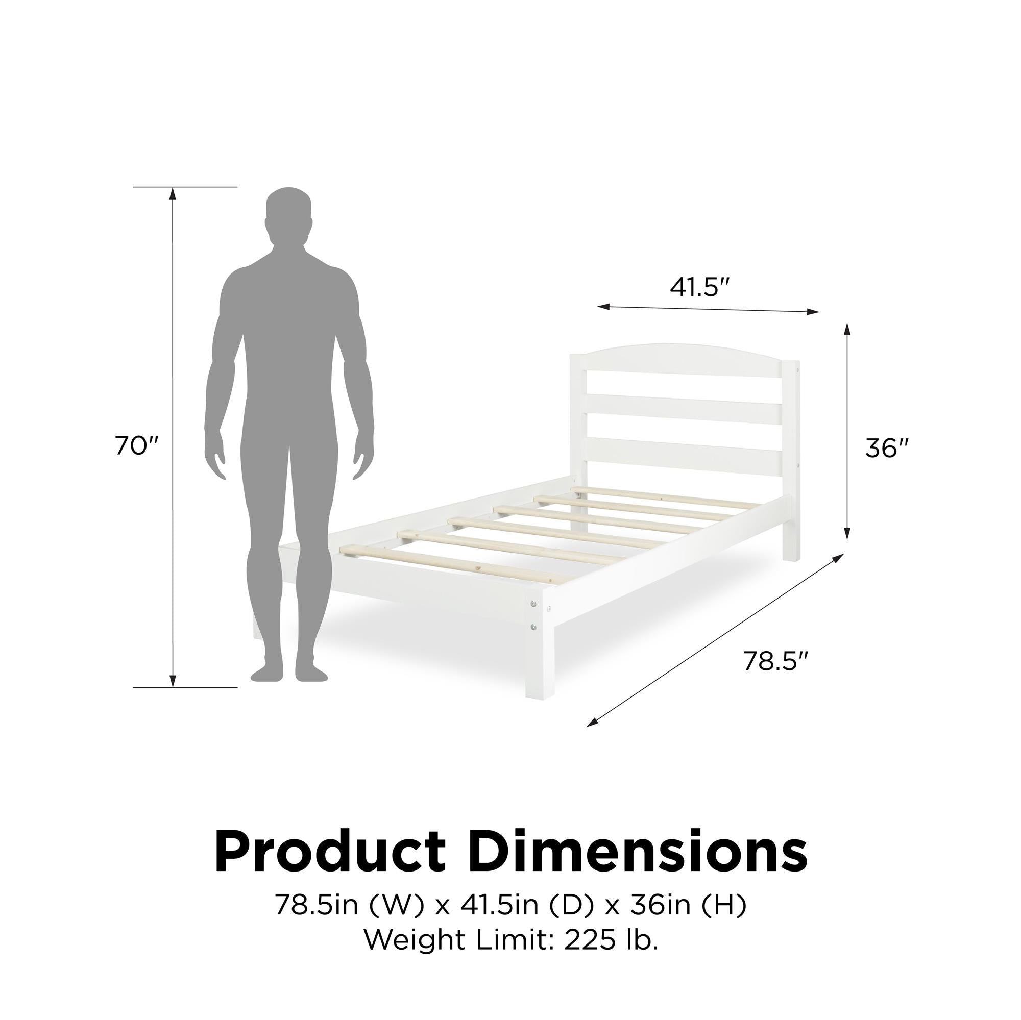 Better Homes & Gardens Leighton Twin Size Bed Frame, Bedroom Furniture, White RM320