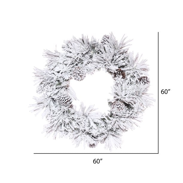 60" Flocked Atka Pine Wreath 308 Tips KB2615-A3-B2-P2