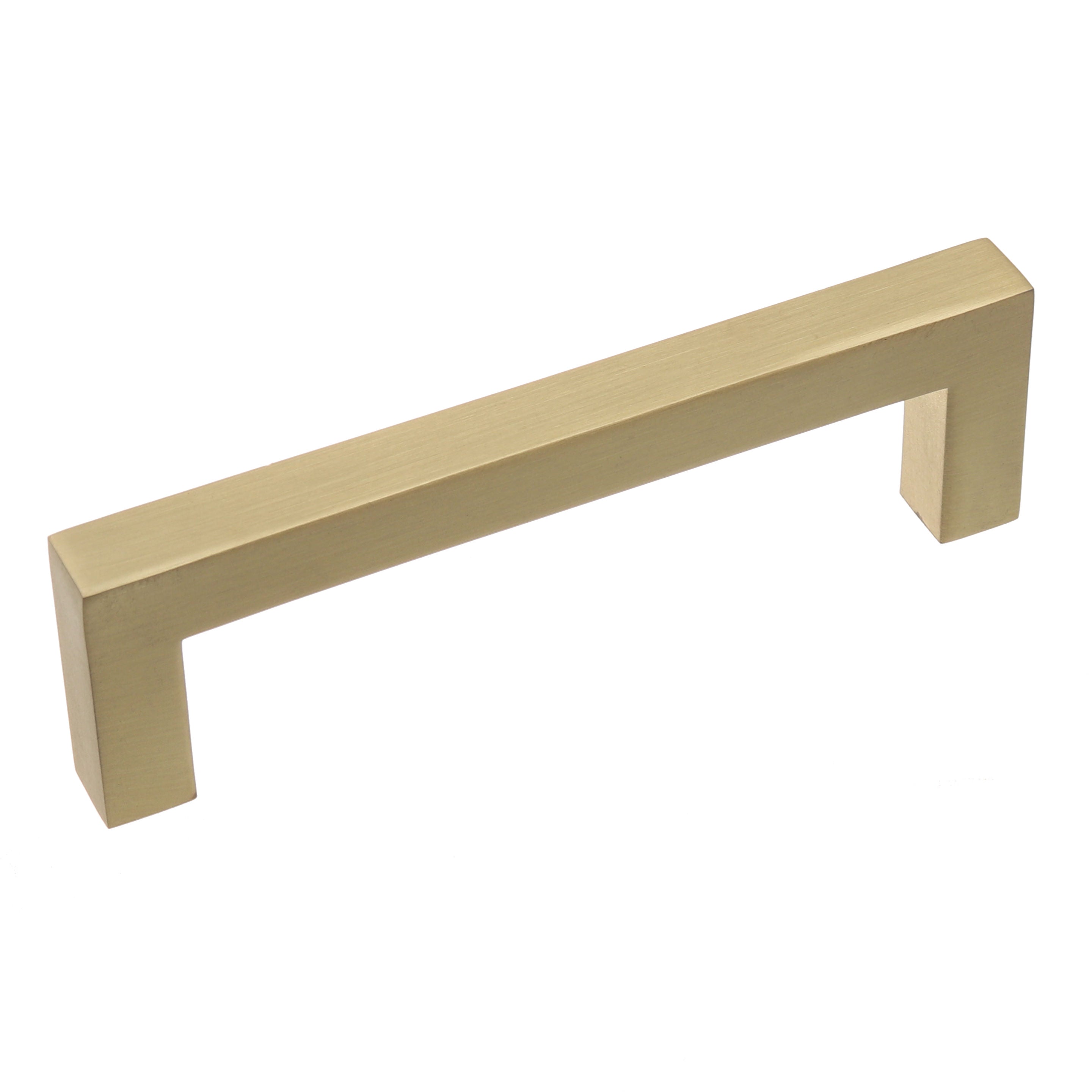 3 3/4 in Center Solid Square Bar Cabinet Pulls, Satin Gold, Pack of 10
