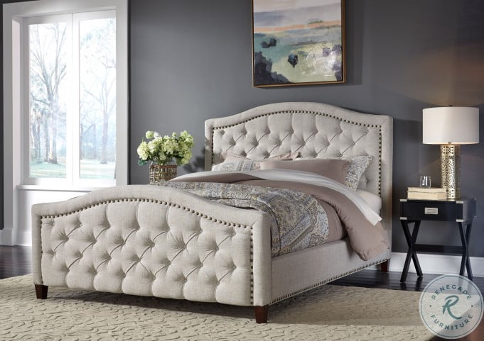 Beige Upholstered Cal. King Panel Headboard *As Is* KBO114