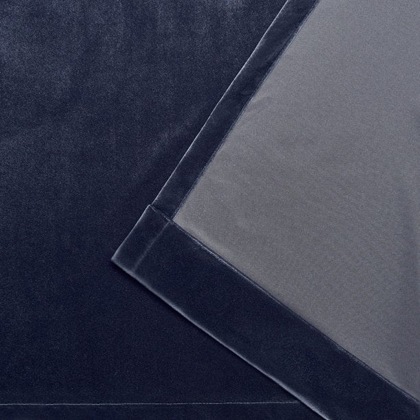 54" x 96"  Curtains Velvet Heavyweight Pinch Pleat Top Curtain Panel, Navy, Set of 2