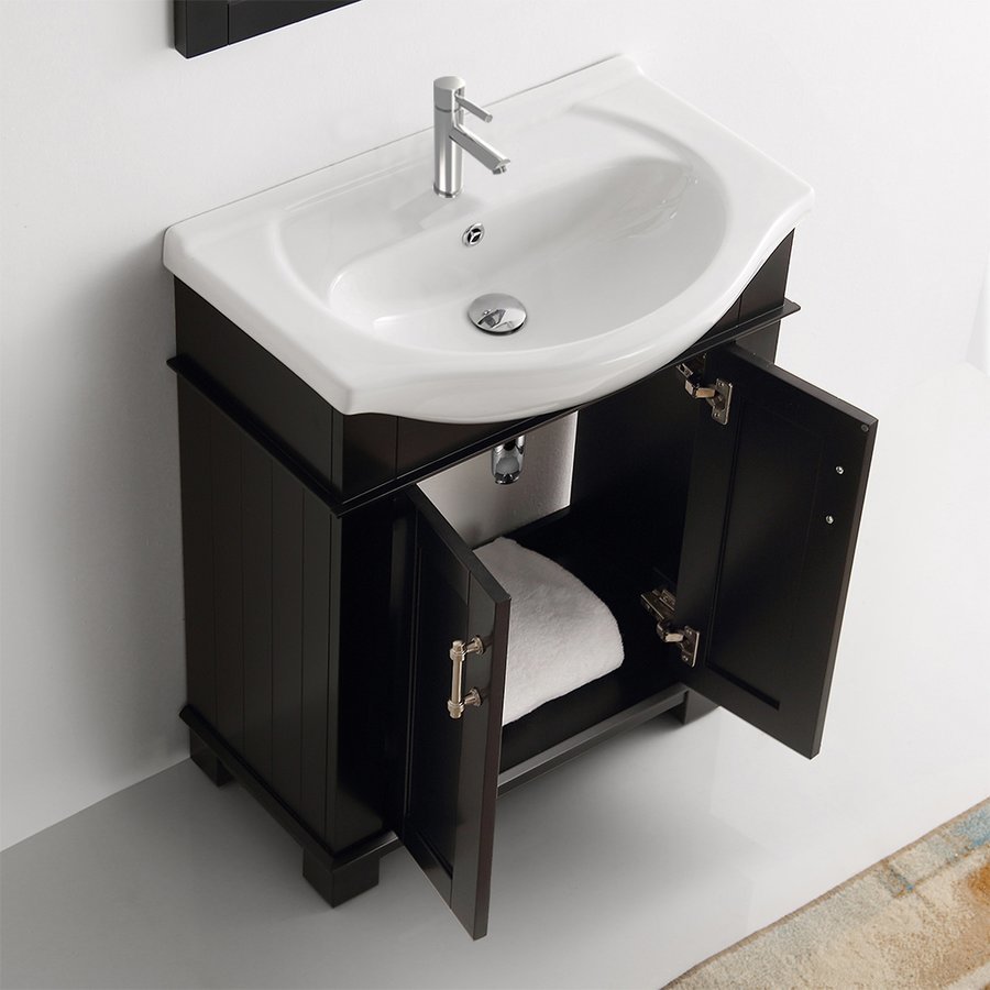 Hartford 30" Black Traditional Bathroom Vanity Base