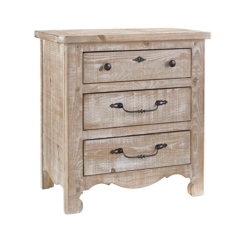 Chatsworth 3 Drawer Chalk Nightstand