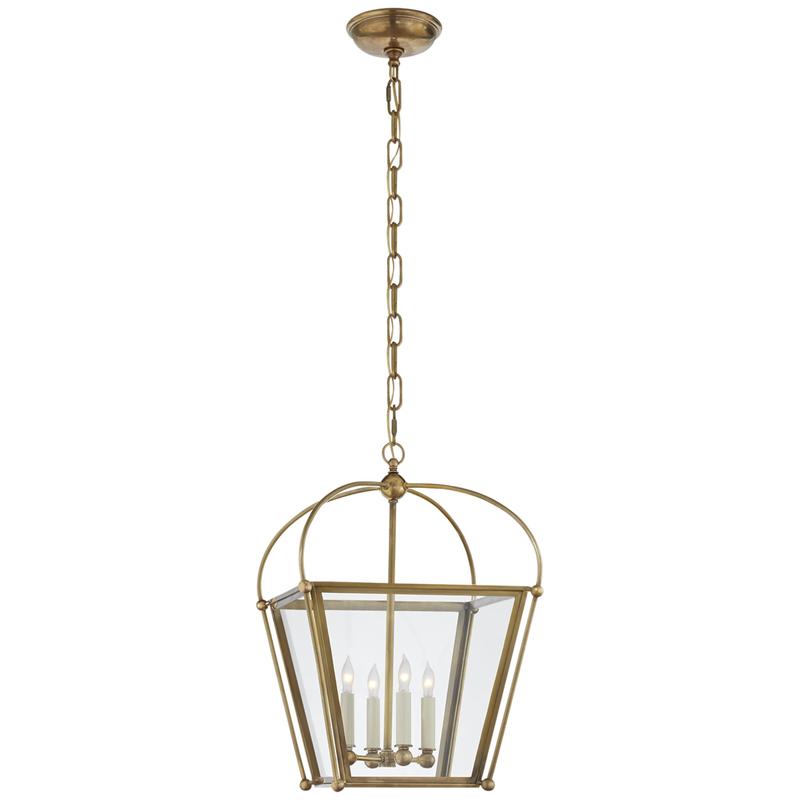 CHAPMAN & MYERS PLANTATION SMALL SQUARE LANTERN IN ANTIQUE-BURNISHED BRASS KB2566-A3-B3-P1