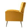 Abadiana Velvet Wingback Chair with Button Tufted Back in Mustard