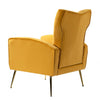 Abadiana Velvet Wingback Chair with Button Tufted Back in Mustard