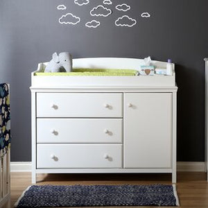 Cotton Candy Changing Table Dresser, White (#793)
