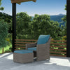 Coyne Wicker Patio Chair with Cushions and Table/Ottoman (#K2145)