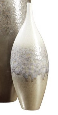 SINGLE Rises Ivory/Gray Ceramic Floor Vase #LX4128