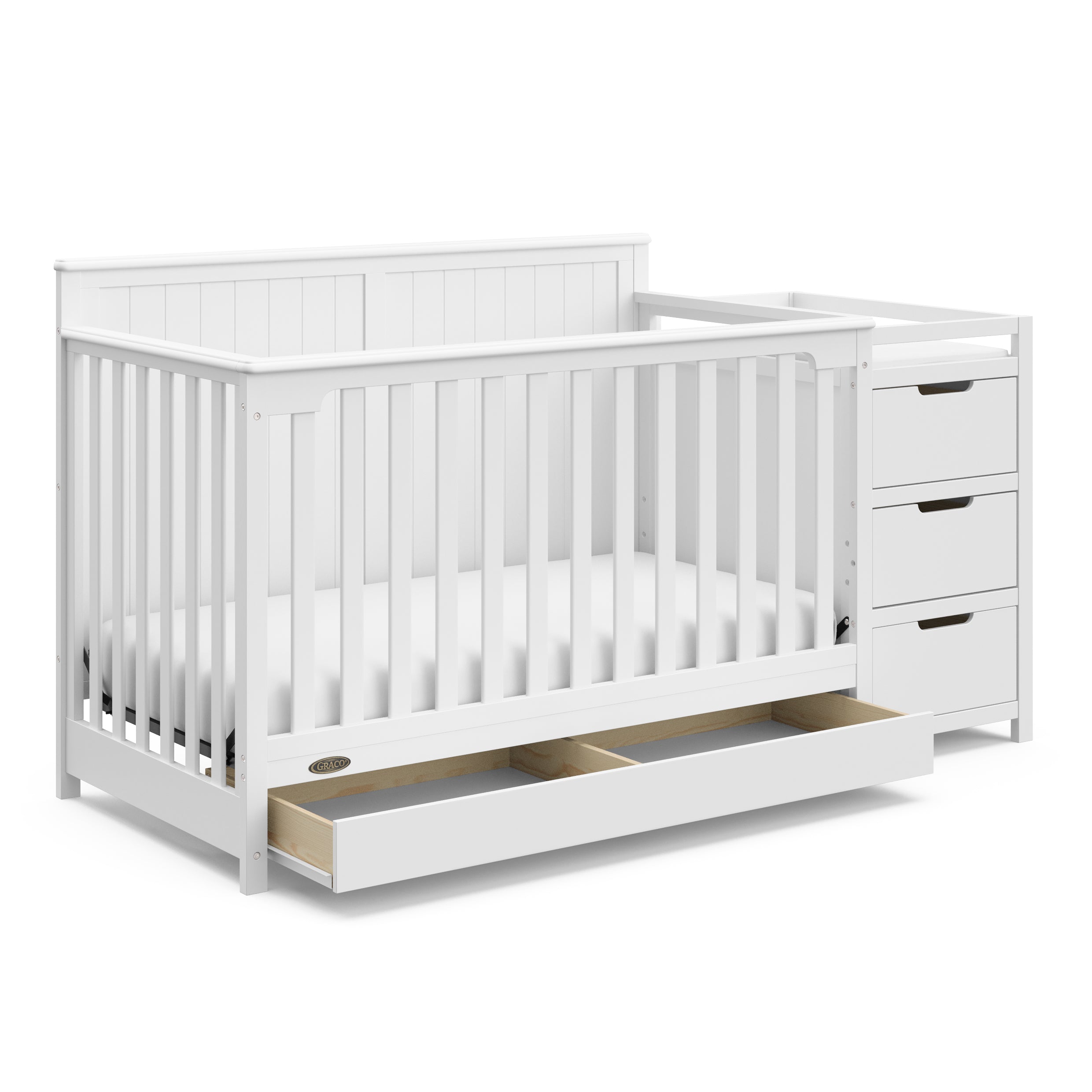 Graco Hadley 4-in-1 Convertible Crib and Changer with Drawer, White *AS-IS*