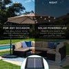 Best Choice Products 10ft Solar LED Offset Hanging Outdoor Market Patio Umbrella w/ Easy Tilt Adjustment - Tan 7345