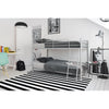 Mainstays Small Space Junior Twin over Twin Bunk Bed, Silver Metal, twin