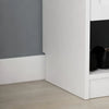 18 Pair Shoe Cabinet Wood Pull Down Storage Cabinet with Drawer and Door for Home Enterance, White