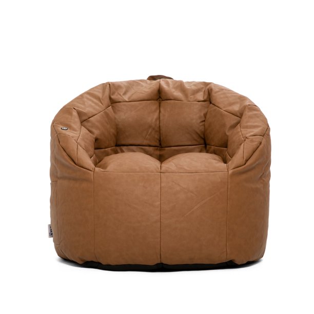 Milano Bean Bag Chair with Vibe, Caramel Montana Leather