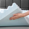 Best Price Mattress 4 Inch Cooling Gel 5-Zone Memory Foam Topper, CertiPUR-US Certified, Full, Sky Blue K7441