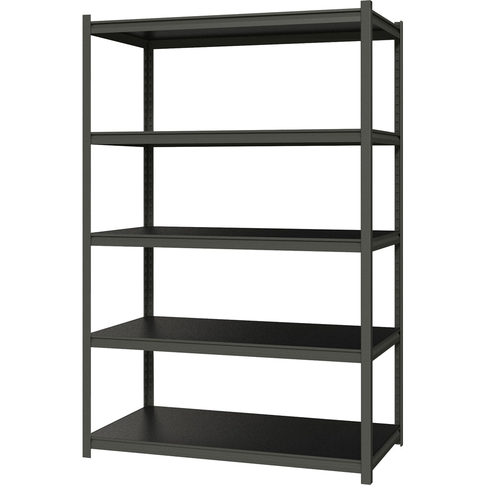 3200 Riveted Steel Shelving, 5-Shelf, 24Dx48Wx72H, Gunmetal Gray/Black