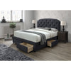Queen DG Casa Argo Tufted Upholstered Panel Nailhead Trim Headboard, in Charcoal Linen Style Fab (HEADBOARD ONLY) ej719