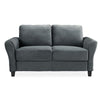 Wesley Microfiber Loveseat with Curved Arms
