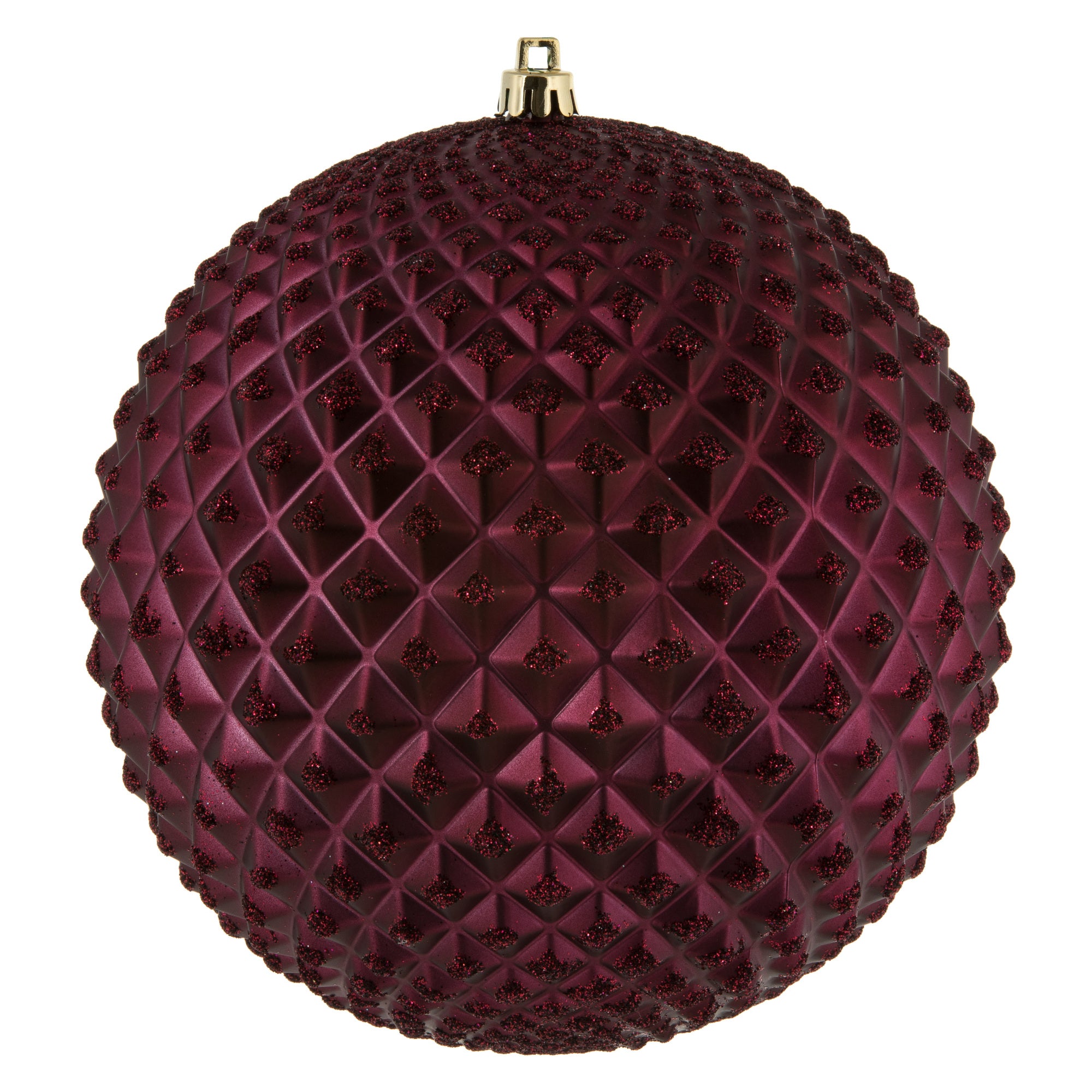 6" Wine Durian Glitt Ball Ornament Drill 4/Bag SHS145