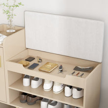 Load image into Gallery viewer, Hitow Shoe Storage Bench with Hidden Compartment, 4 Shelves Storage Cabinet
