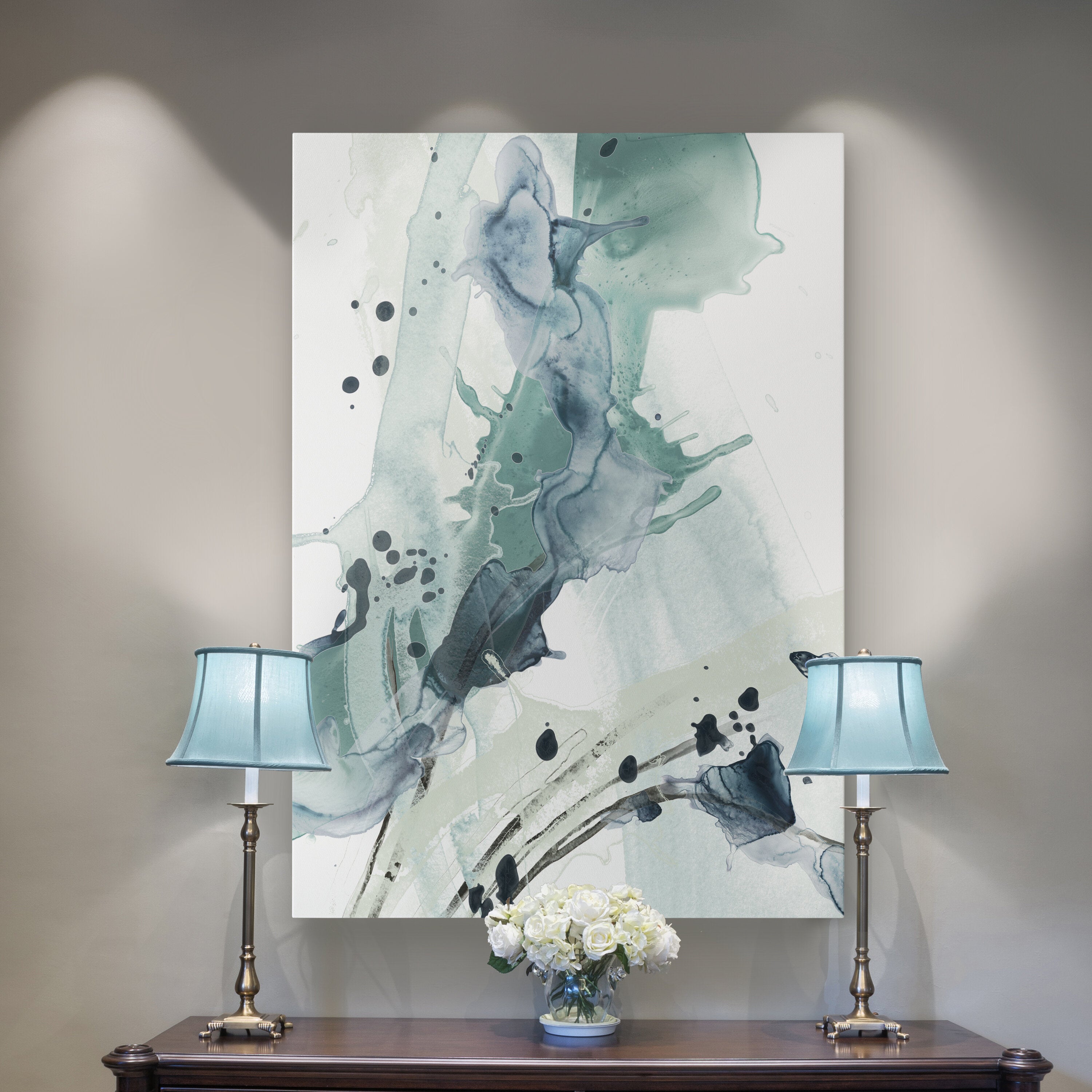 'Deep Splash I' Painting Print on Wrapped Canvas - 36" x 48" (#K4019)