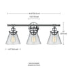 3-Light Dimmable Vanity Light: Chrome #LX2039