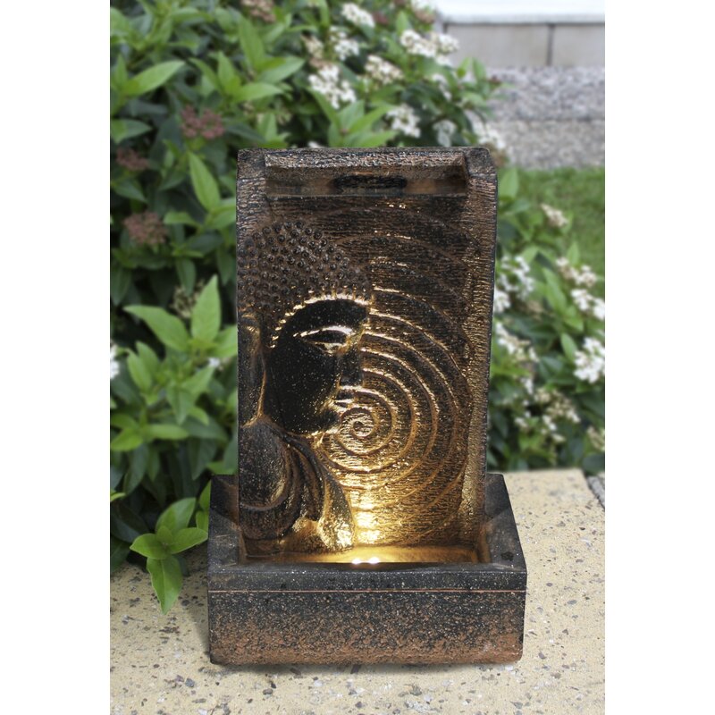 Resin Buddha Fountain with Light - #8431T