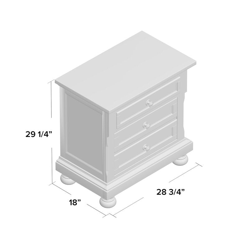 Barossa 3 Drawer Nightstand