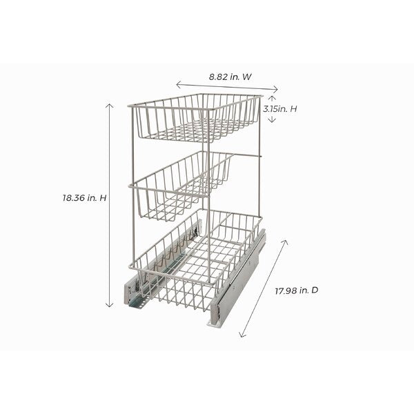 3 Tier Compact Kitchen Cabinet Pull Out Drawer QL195