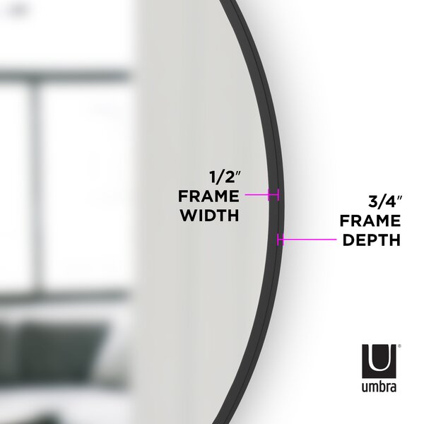 Hub 18" Modern and Contemporary Accent Mirror, Black (#K4336)