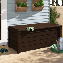 Load image into Gallery viewer, Dark Brown Brightwood 120 Gallon Resin Deck Box #LX630
