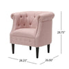 Starks Tufted Fabric Chesterfield Chair and Ottoman, Beige